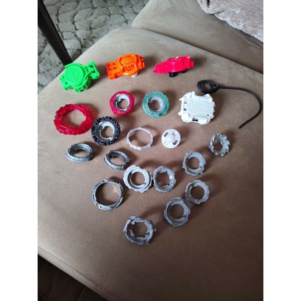 Mixed Lot Of 21 Beyblade Toy Parts